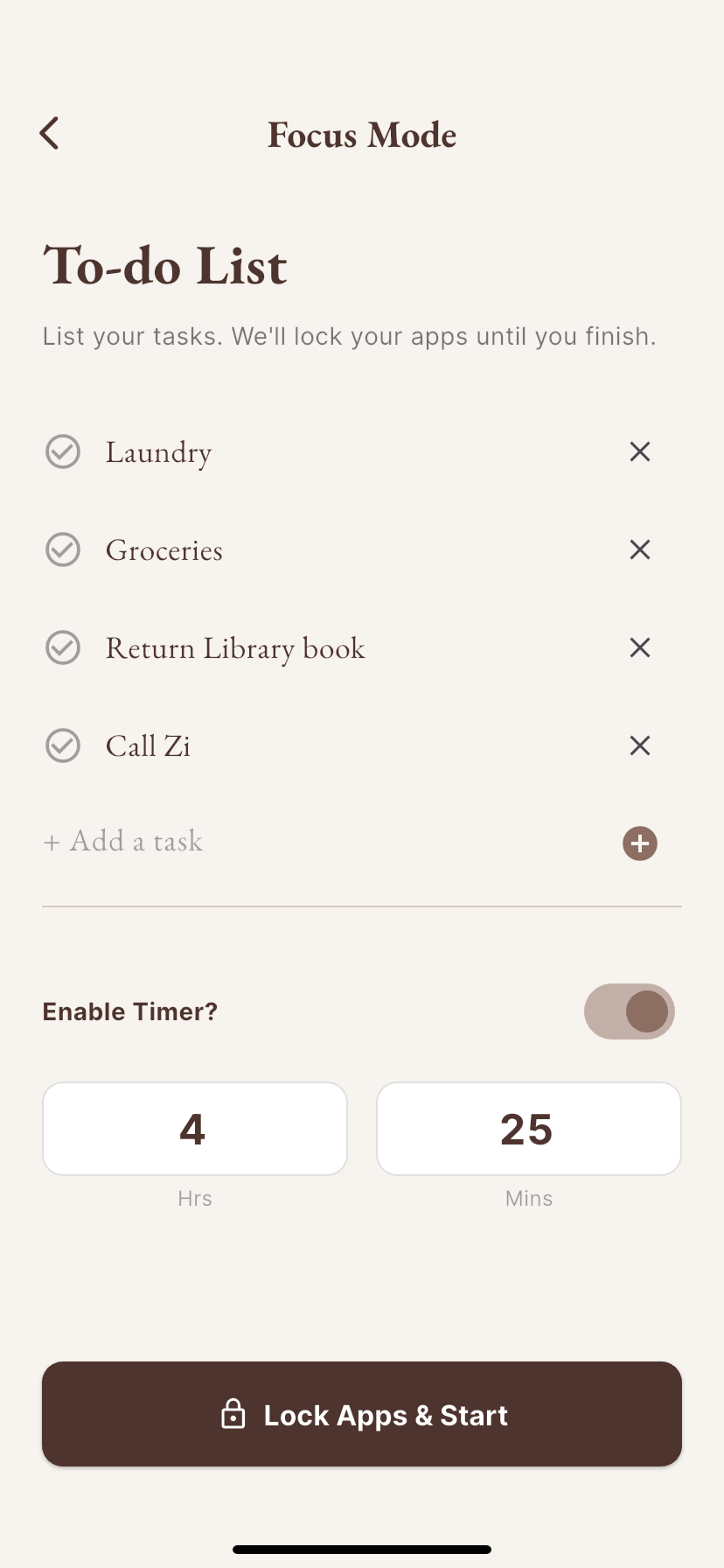 Focus Mode To-Do List